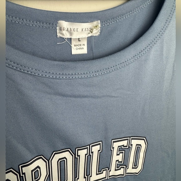 ORANGE KISS Blue T-shirt Spoiled Word NWT - Picture 5 of 5